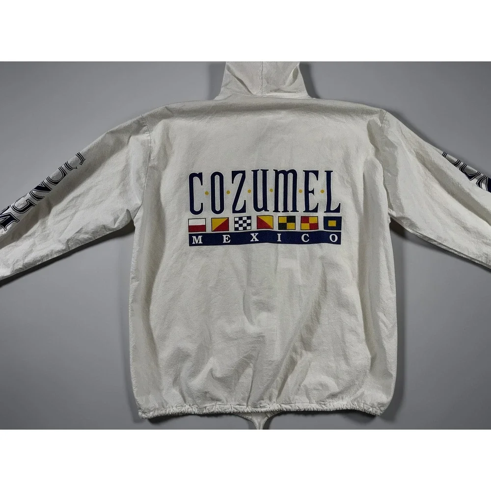 Cozumel‎ Mexico Windbreaker Hoodie Mens White Good Nautical Graphic